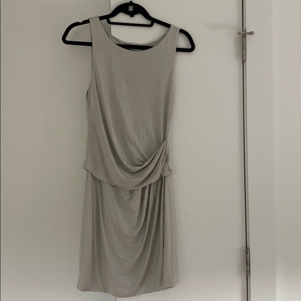 Theory Grey Drape Mini Dress